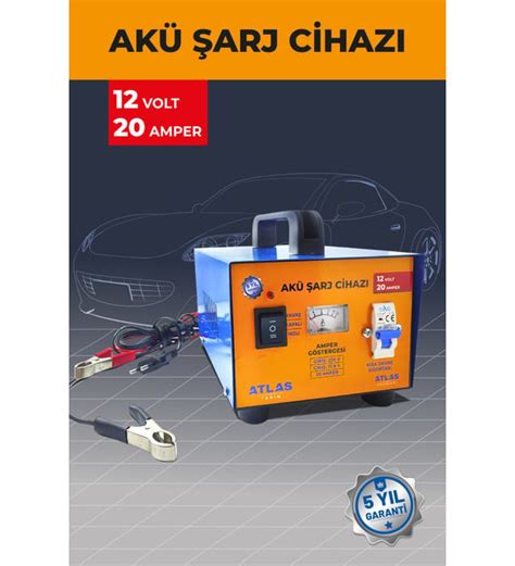 ATLAS AKÜ ŞARJ CİHAZI 12 VOLT 20 AMPER 5 YIL GARANTİ