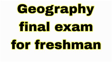 🔵geography Freshman Final Exam For Best Result With Answers Youtube