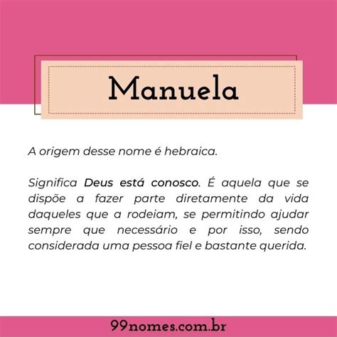 Significado Do Nome Manuela Nomes