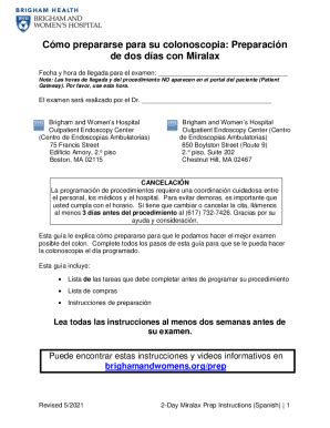 Completable En línea Preparacin de dos das con Miralax Fax Email