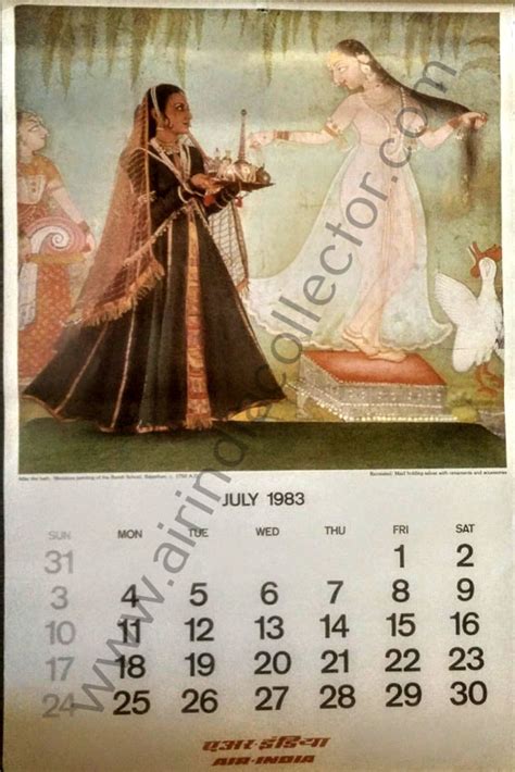 Ai Calendar Air India Collector