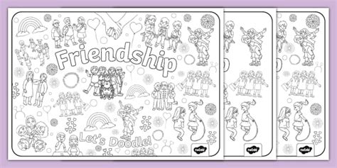 Friendship Doodle Colouring Pages Ks Twinkl