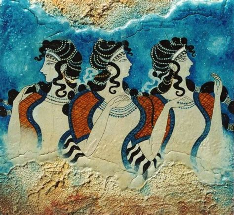 Three Women Are Painted On The Side Of A Wall