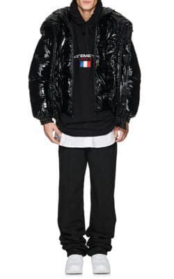 Vetements Miss Webcam Vinyl Puffer Jacket In Black Modesens Mens