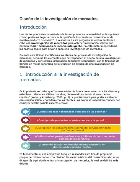 Diseño de la investigación de mercados Diseño de la investigación de