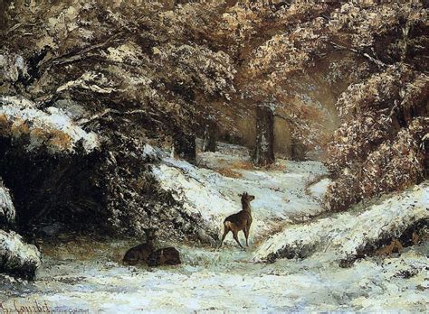 Reproductions De Peintures Cerf Prise Abri Dans Hiver De