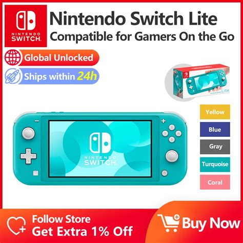 Nintendo Switch Lite Turquoise Handheld Game Console Compact And