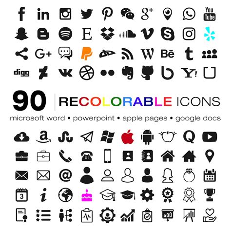 RESUME ICONS SET Recolorable Icons For Microsoft Word Etsy