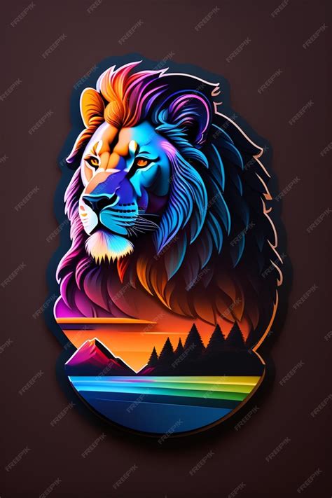 Premium Ai Image Colorful Lion Modern Pop Art Style Colorful Lion