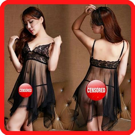 Jual Lingerie Baju Tidur G String Sexy Pink Hitam Transparan Dewa