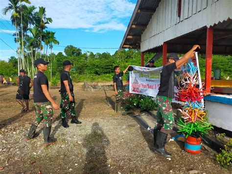 Satgas Pamtas Ri Png Yonif Raksatama Melaksanakan Karya Bakti