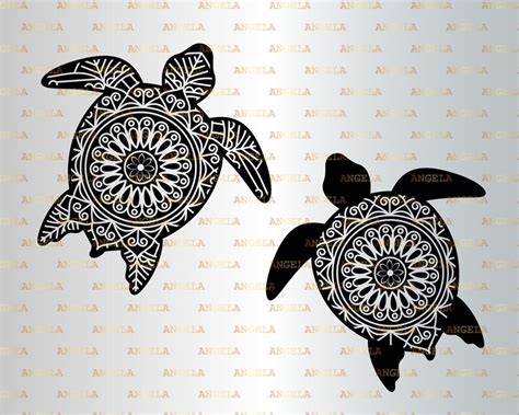 Sea Turtle Svg Turtle Mandala Svg Zentangle Svg Tortoise Etsy