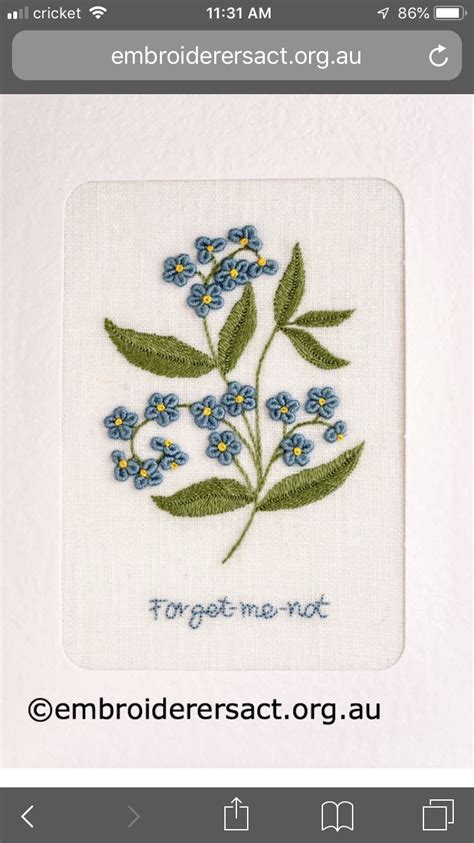 Forget Me Nots Embroidery Hand Embroidery Designs Diy Embroidery