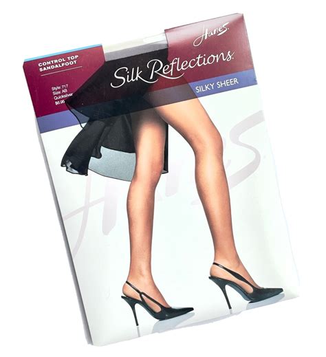 Hanes Silk Reflections Pantyhose Control Top Sheer Toe Quicksilver