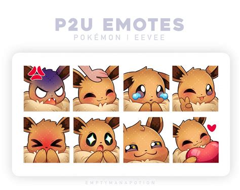 Art Collectibles Digital Cute Eevee Emotes Pok Mon Emotes Shiny Eevee