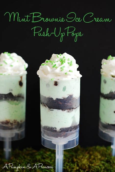 Mint Brownie Ice Cream Push Up Pops