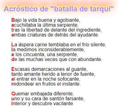 Poema O Acrostico De La Batalla De Tarqui Porfa De Una Brainly Lat