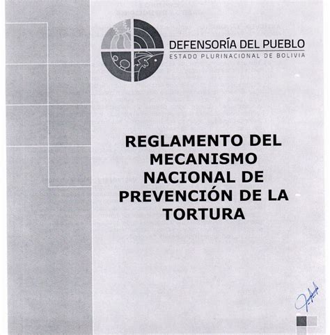 Reglamento del Mecanismo Nacional de Prevención de la Tortura