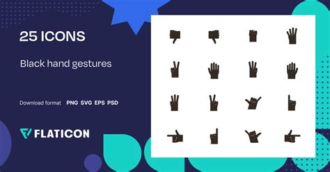 Black hand gestures Icon Pack | 25 .SVG Icons