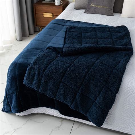 Mr Sandman Sherpa Weighted Blanket Adults 15lbs For Queen Size Bed