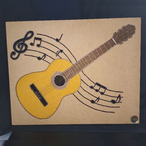 Quadro string art Violão Elo7 Produtos Especiais