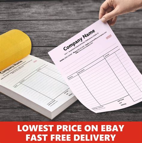 A5 Invoice Book Personalised Duplicate 50 Set Ncr Pad Print Invoice