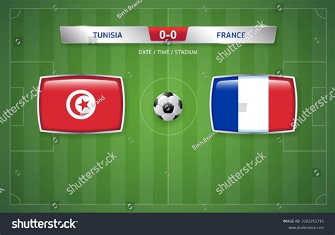 Tunisia Vs France Scoreboard Broadcast Template Stock Vector (Royalty ...