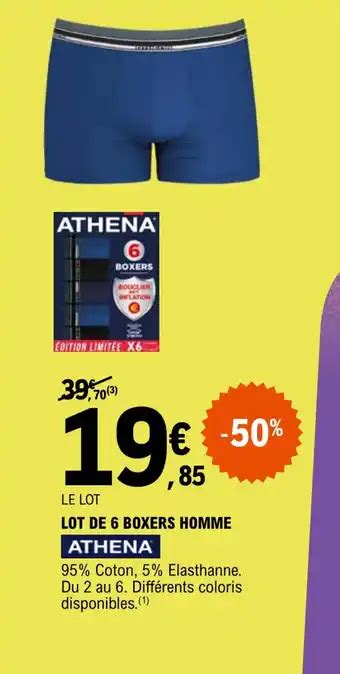 Promo Lot De Boxers Homme Athena Chez E Leclerc