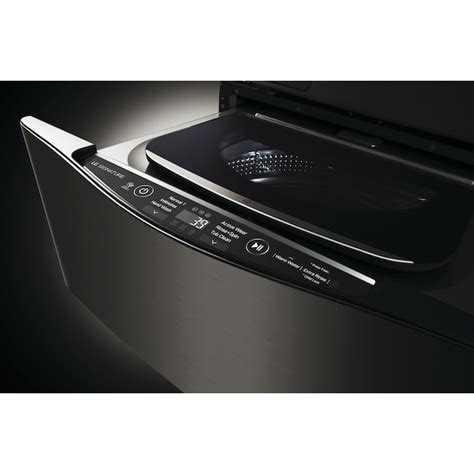 LG SIGNATURE TwinWash 1-cu ft 29-in Black Stainless Steel Pedestal Washer WD205CK at Lowes.com