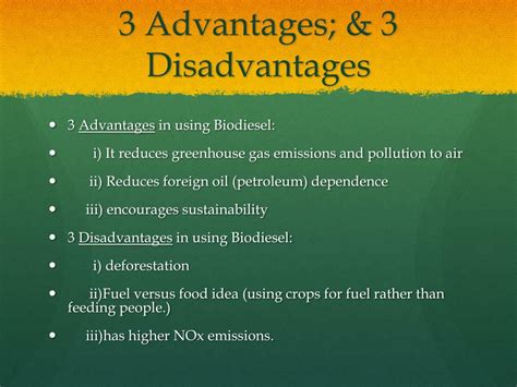 Advantages And Disadvantages Of Biodiesel