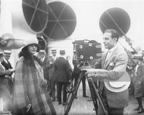 Silent Movie Star Rudolph Valentino Films His Wife Natacha Rambova