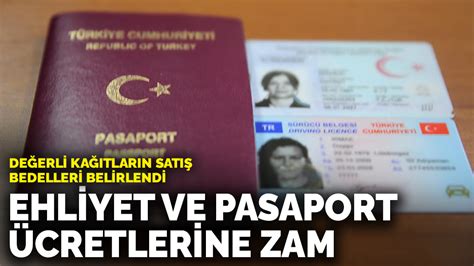 TC kimlik kartı ehliyet ve pasaport ücretlerine zam