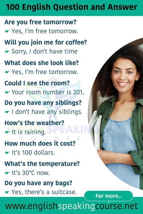 100 English Questions And Answers For Speaking English Questions And A