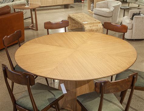 Modern Round Oak Dining Table - Carrocel Fine Furniture