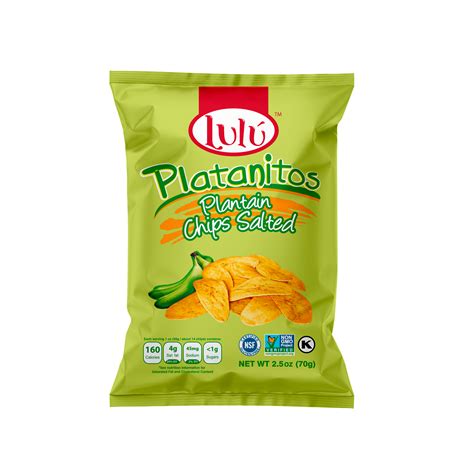 Lulu Salted Plantain Chips 25 Ounces Platanitos De Sal Non Gmo