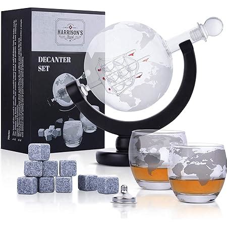 Whisiskey Carafe Whisky Globe 900 Ml Coffret Cadeau Homme