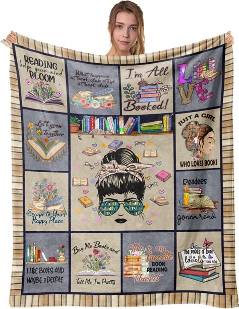 Qubygo Book Lovers Gifts For Women Book Lovers Blanket Reading Gifts