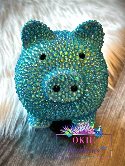 Ready To Ship Piggy Bank Bling Crystallized Money Saver Etsy