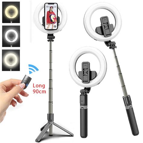 Bluetooth Selfie Stick Tripod With 5″ Led Ring Fill Light L07