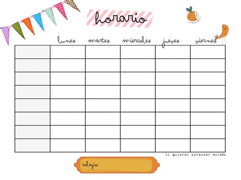 Plantillas De Horario De Clases Para Imprimir Variaciones Clase My Images And Photos Finder