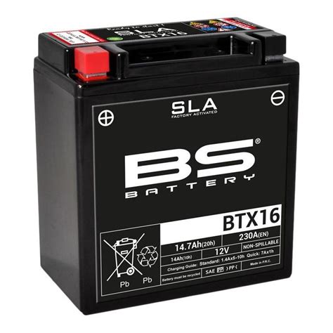 Batterie BS Battery BTX16 12V 14Ah SLA activée usine Pièces