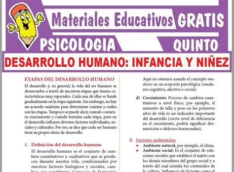 La Infancia Y La Ni Ez Para Quinto Grado De Secundaria Gratis