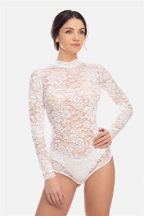 Damen String Body Aus Spitze Halbkragen Evoni De