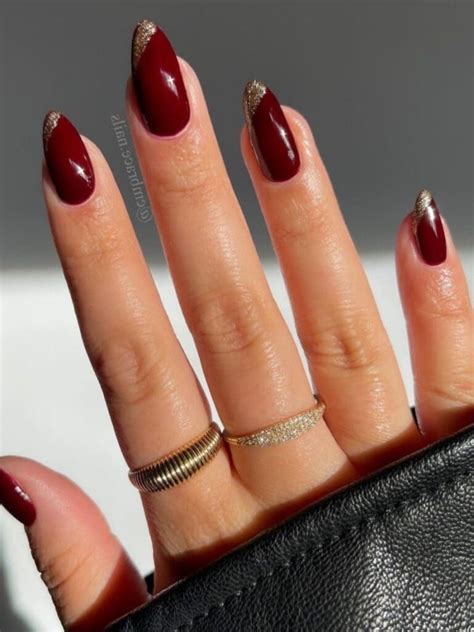 Burgundy And Gold Nails For The Perfect Winter Look The Ka Edit In