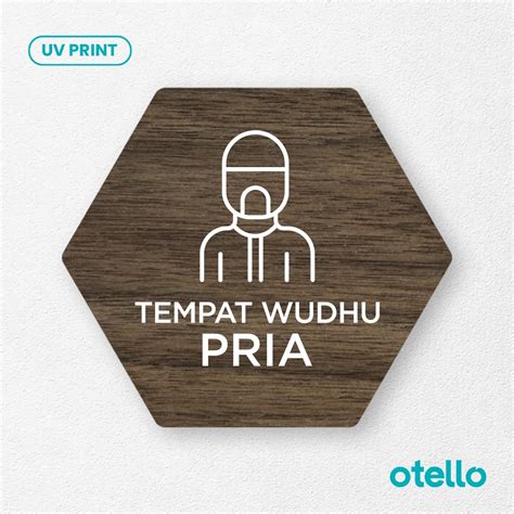 Jual Signage Tempat Wudhu Pria Sign Board Kayu Wooden Papan Musholla