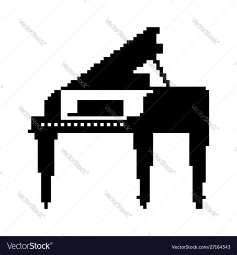 Piano Pixel Art 8 Bit Musical Instrument Vector Image