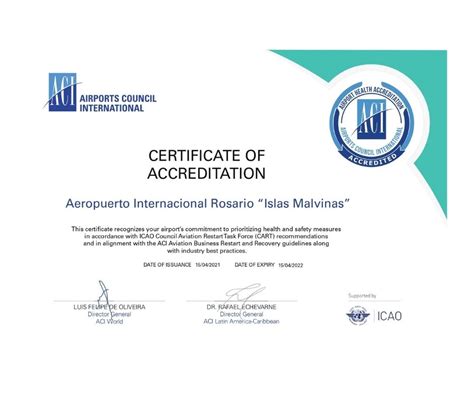 El Aeropuerto Rosario obtuvo una certificación internacional por los