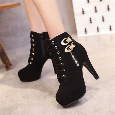 Jual JSH9818 Black Sepatu High Heels Boot Wanita Elegan 11 5CM