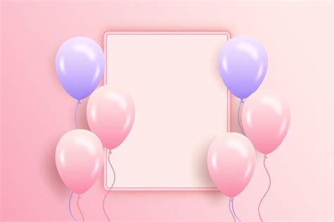 Premium Vector | Happy birthday wish with pink balloons