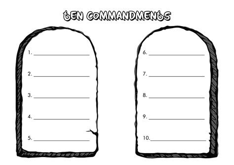 Ten Commandments Tablets Template